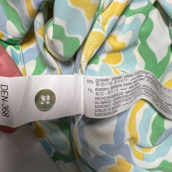 NWT ZARA Geometric Print Halter Maxi Dress Open Back Retro Green Yellow Small - Picture 15 of 16